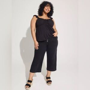 Torrid Crop Wide Leg Classic Denim High-Rise Jean, Sz 24